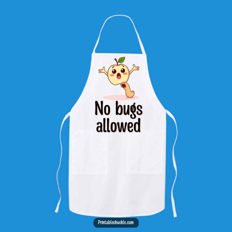 Funny Apple Worm Dodge Apron - Hilarious Kitchen Dodging Fun