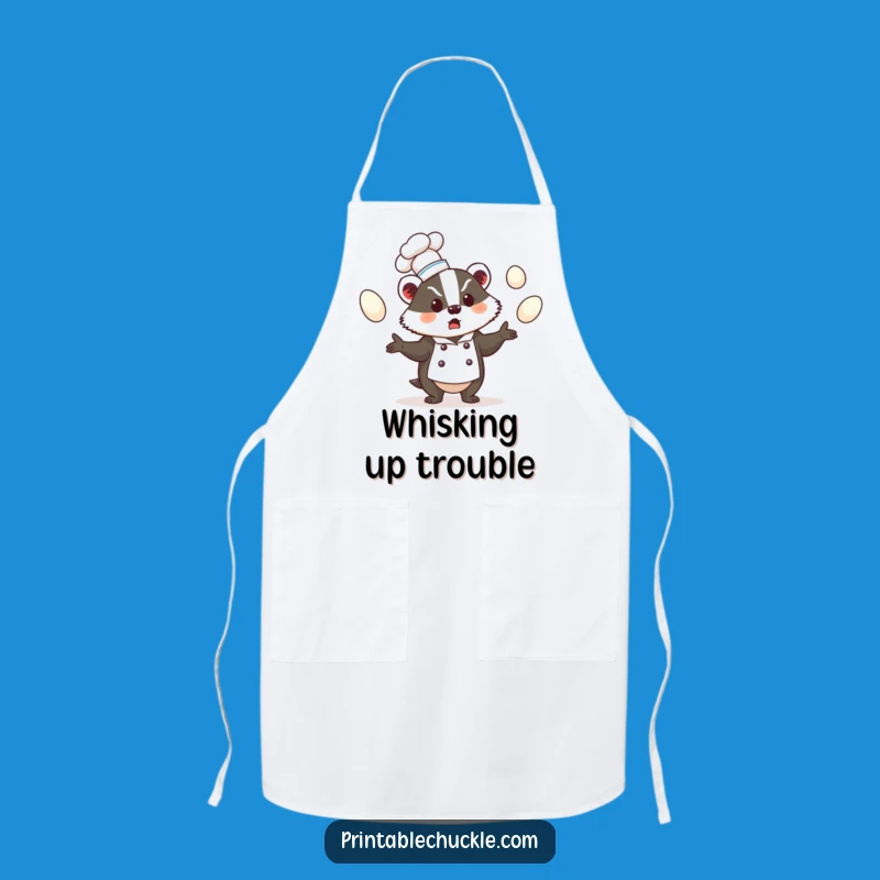 Funny Badger Chef Apron, Juggling Eggs Funny Gift Kitchenware