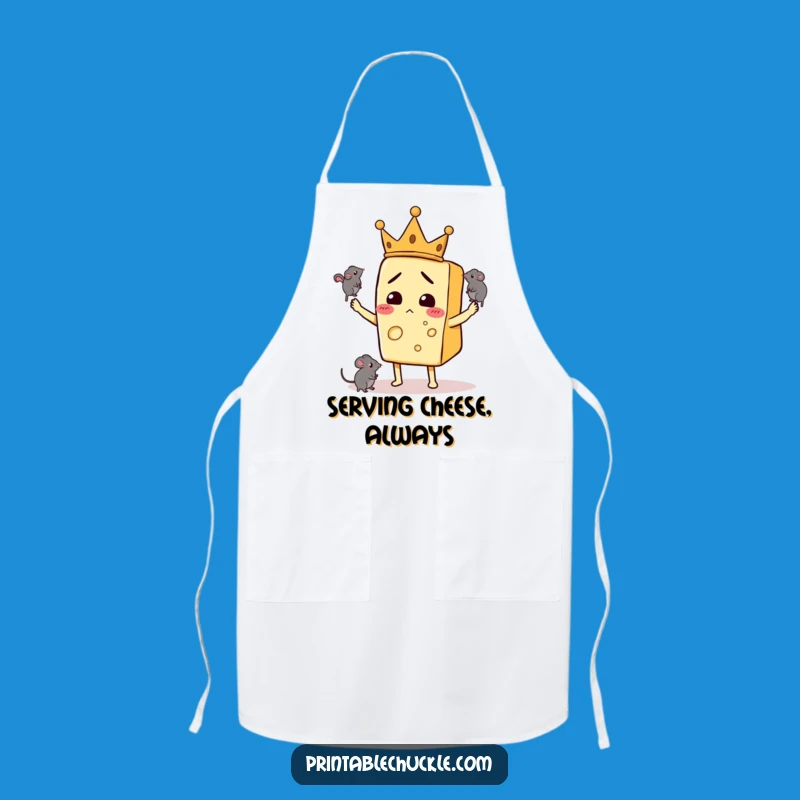 Funny Chef Apron: Crowned Cheese Juggling Mice - Cooking Humor Gift