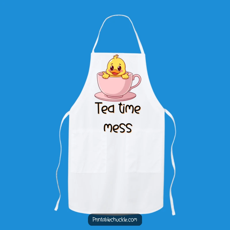 Funny Duck in Teacup Apron: Witty Kitchen Fun with This Adorable Bath Buddy Gift