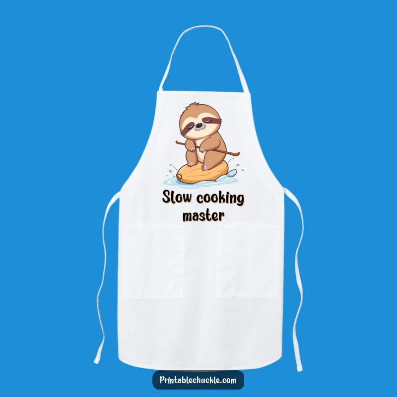 Funny Sloth Skiing Apron: Cook with Hilarious Leisure