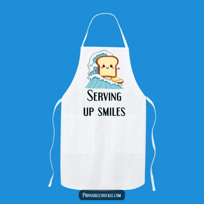 Funny Surfing Toast Chef Apron, Breakfast Wave Funny Gift Kitchenware