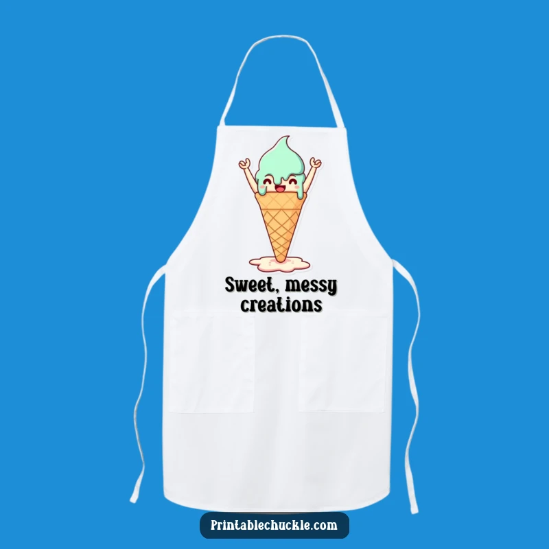 Funny Melted Ice Cream Cone Apron - Cook Up Sweet Summer Fun!
