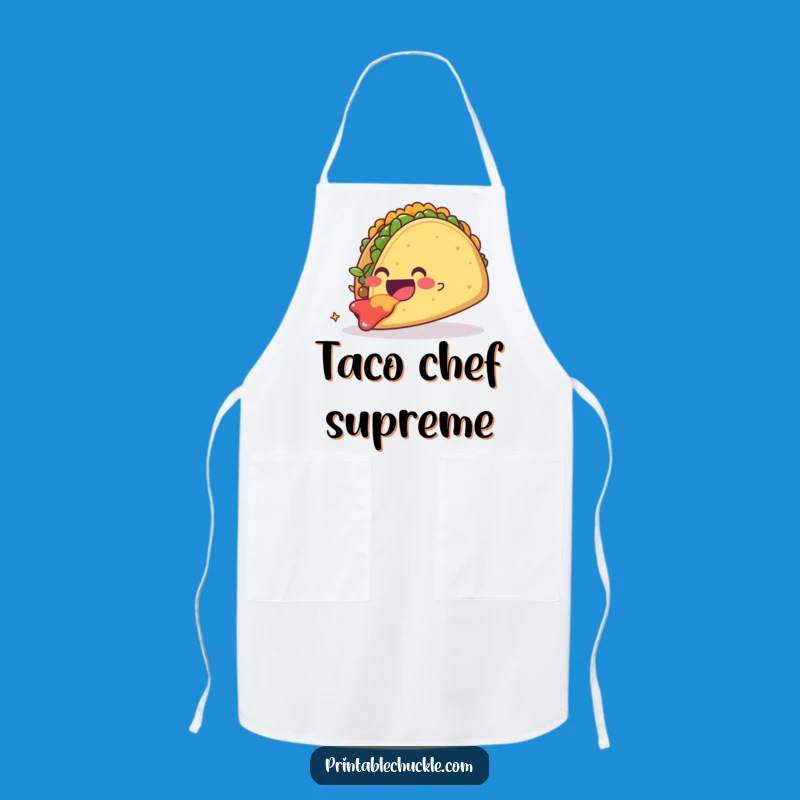Funny Taco Devouring Taco Chef Apron, Foodie Kitchen Gift