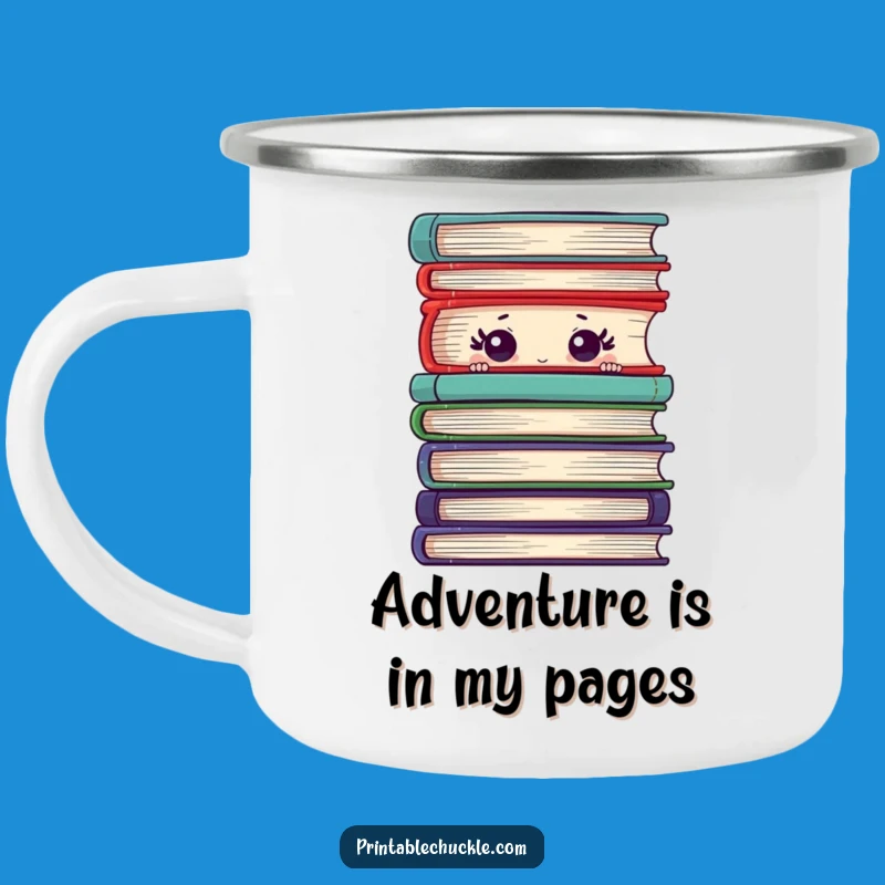 Funny Shy Book Camping Mug, Durable Outdoor Gear for Readers