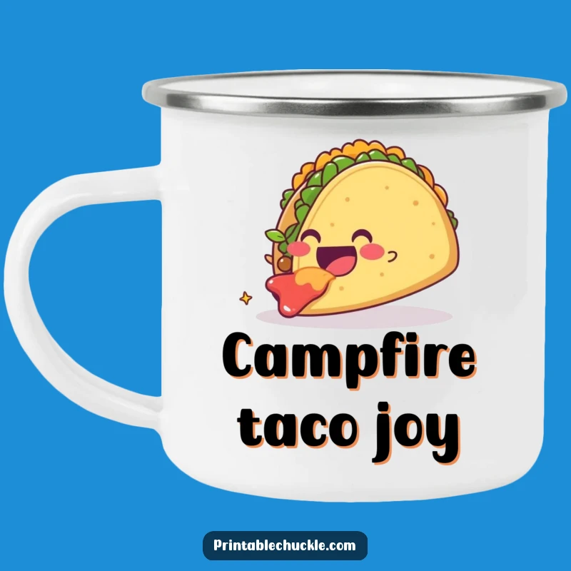 Durable Funny Taco Devouring Taco Camping Mug, Foodie Outdoor Gift