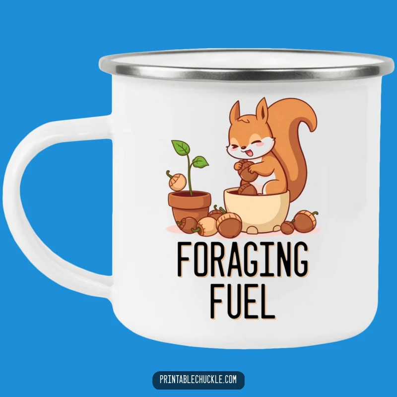 Funny Frantic Squirrel Potted Plant Camping Mug - Durable Nutty Drinkware, Great Funny Gift