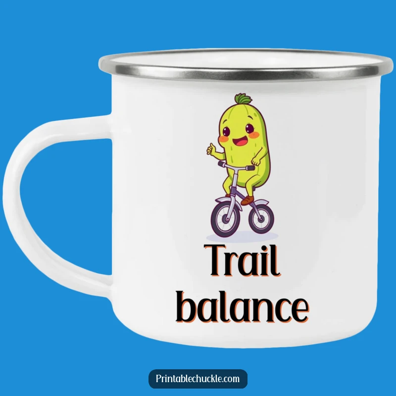 Funny Pickle Unicycle Camping Mug: Adventures with Effort!