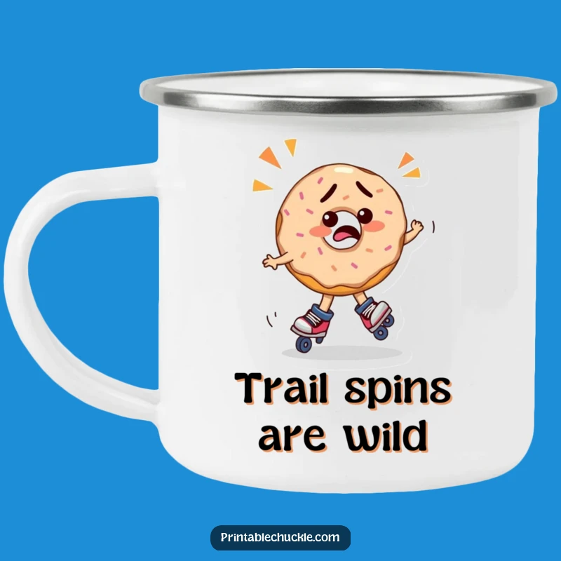 Funny Confused Donut Roller Skating Camping Mug - Adventure Fuel Gift!