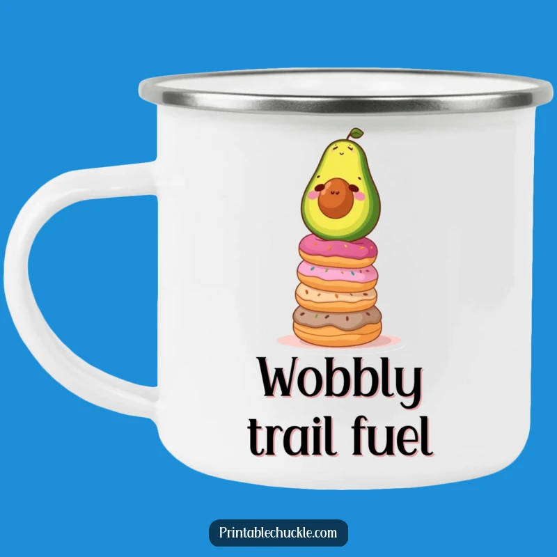 Funny Avocado Donut Balance Camping Mug: Adventure with Hilarious Style