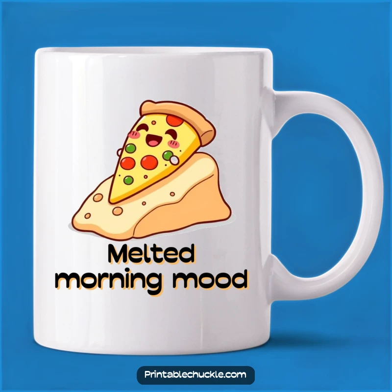 Funny Happy Pizza Cheese Slope Mug - Deliciously Humorous Gift!