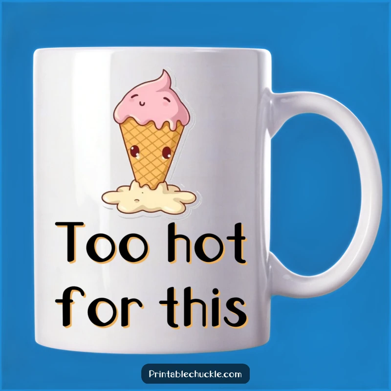 Funny Melting Ice Cream Cone Mug - Dramatic Fall Humor, Perfect Funny Gift