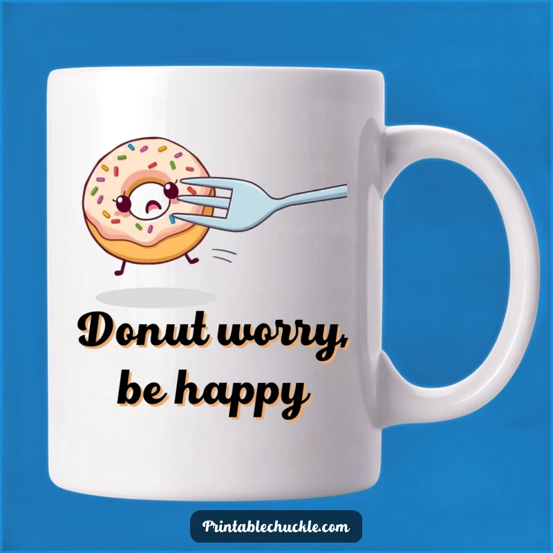 Funny Nervous Donut Fork Chase Mug - Hilarious Foodie Gift