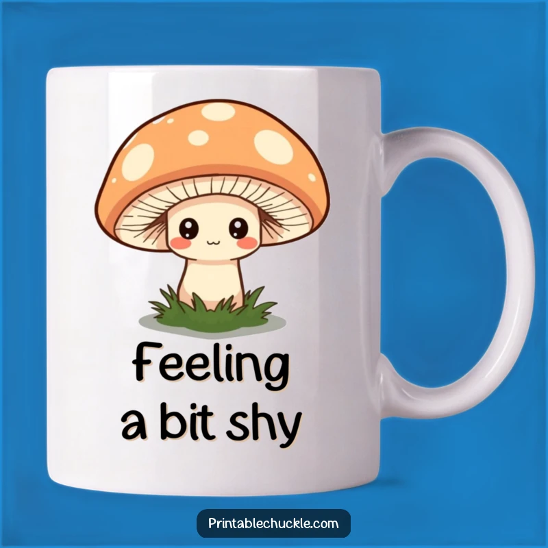 Funny Shy Mushroom Hat Mug - Adorable Quirky Fungi Gift for Nature Lovers!