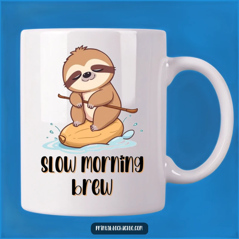 Funny Sloth Skiing Mug: Hilarious Slow-Motion Adventure Gift