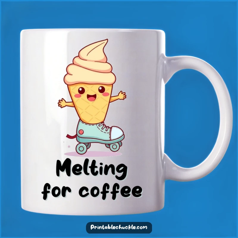 Funny Wobbly Ice Cream Roller Skate Mug - Hilarious Dessert Adventure Gift for Sweet Tooths