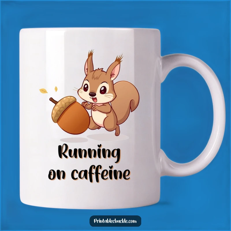 Funny Startled Acorn Squirrel Chase Mug - Hilarious Nature Gift!