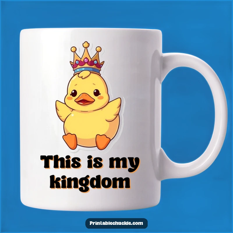Funny Upside Down Duck Crown Mug: Confused Bath Toy Humor, Perfect Silly Gift