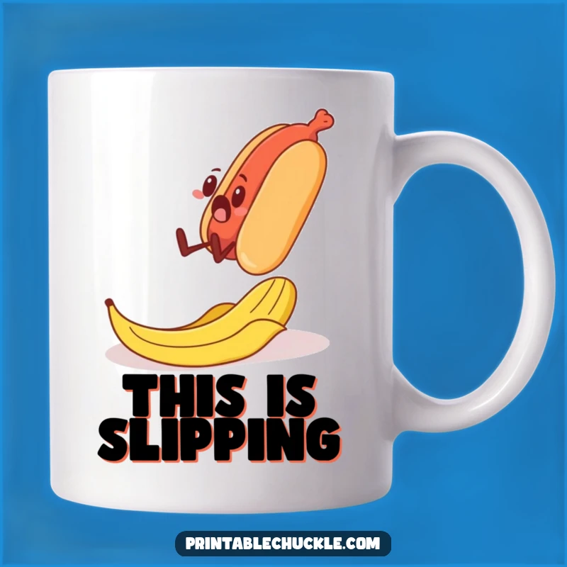 Funny Banana Peel Hot Dog Mug: Hilarious Food Mishap Gift