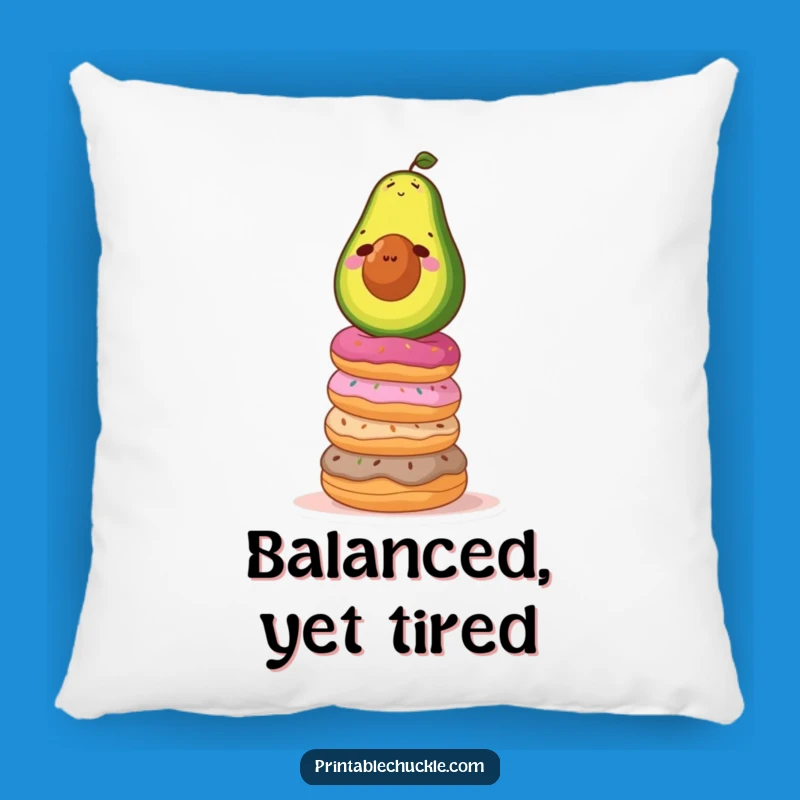 Funny Avocado Donut Balance Pillow: Huggable Hilarious Comfort