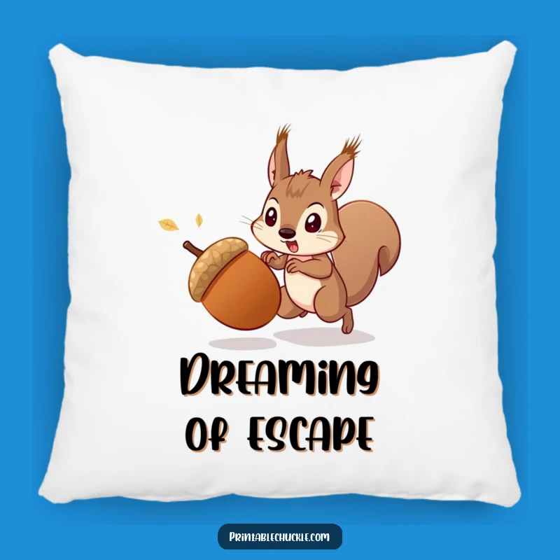 Funny Acorn Squirrel Chase Pillow - Comfy & Humorous Decor Gift!