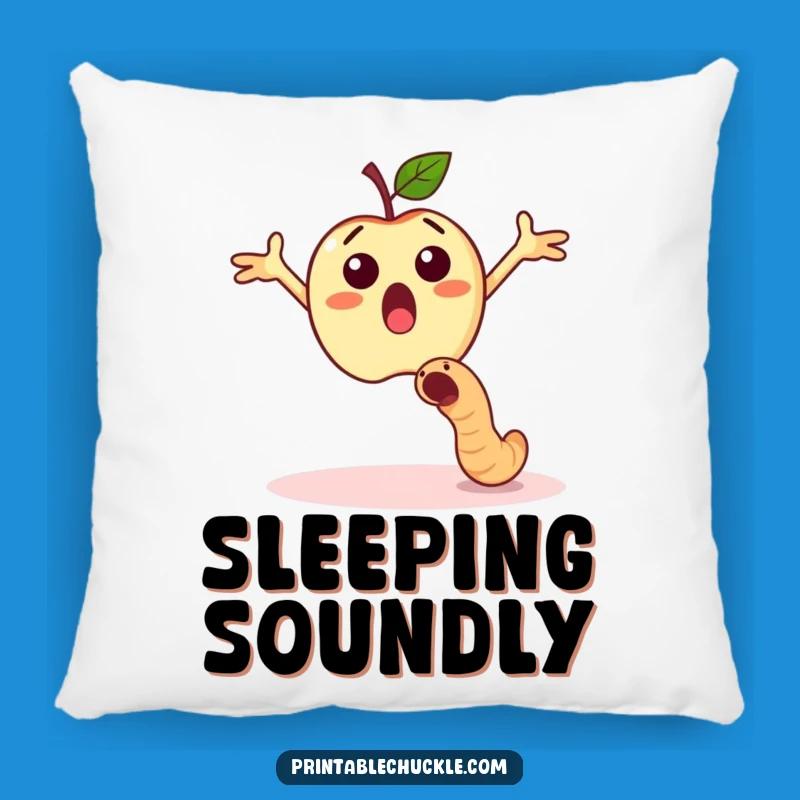 Funny Apple Worm Dodge Pillow - Cozy Comfort & Surprise