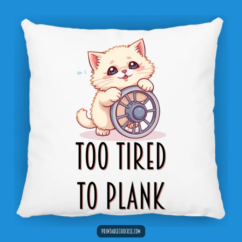 Funny Cat Ab Wheel Fail Pillow A Comfy & Comedic Accent Gift