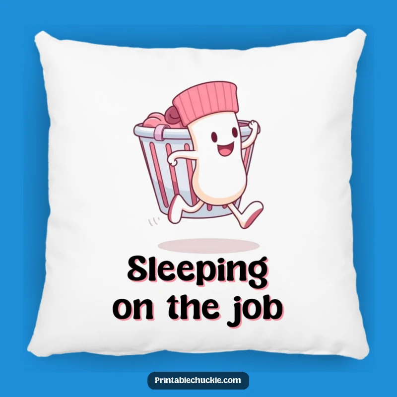 Funny Throw Pillow: Sock Making a Run For It - Cozy Comfort