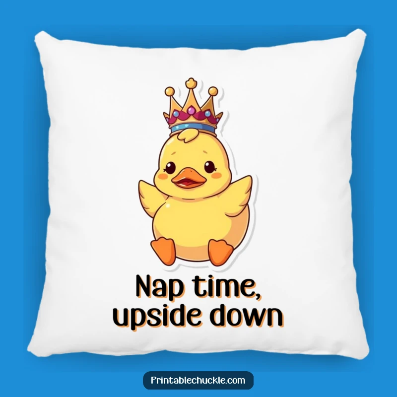 Funny Upside Down Duck Crown Pillow: Cozy Confusion, Comfy Royal Bath Toy Decor