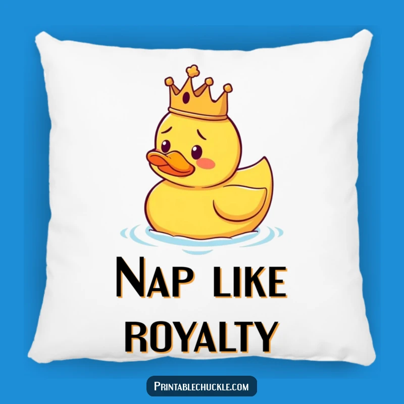 Funny Duck King Pillow: Cozy & Confused Royal Accent, Perfect Funny Gift