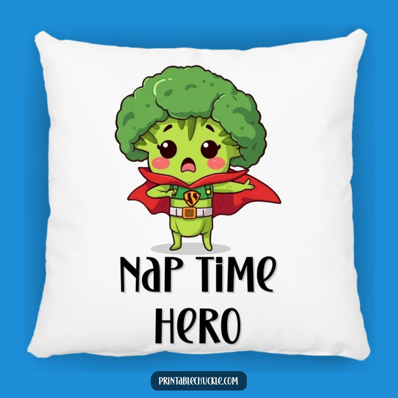 Funny Broccoli Superhero Pillow - Cozy and Heroic Gift