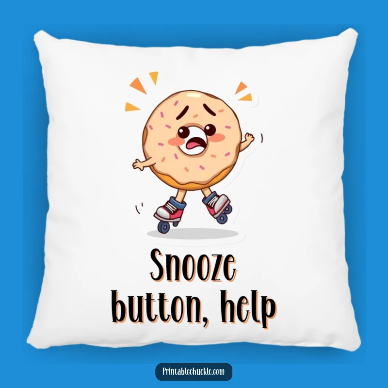 Funny Confused Donut Roller Skating Pillow - Comfy & Humorous Decor Gift!