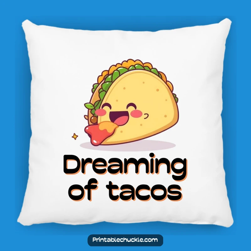 Soft Funny Taco Devouring Taco Pillow, Foodie Comfort Gift
