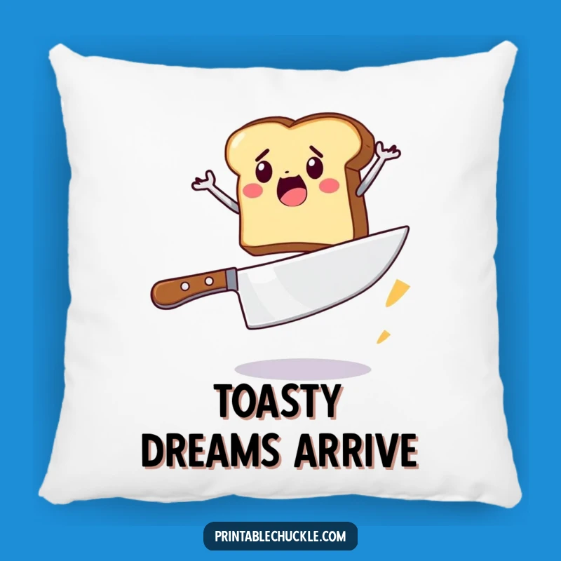 Funny Toast Jump Pillow: Cozy Breakfast Champion Accent, Perfect Funny Gift