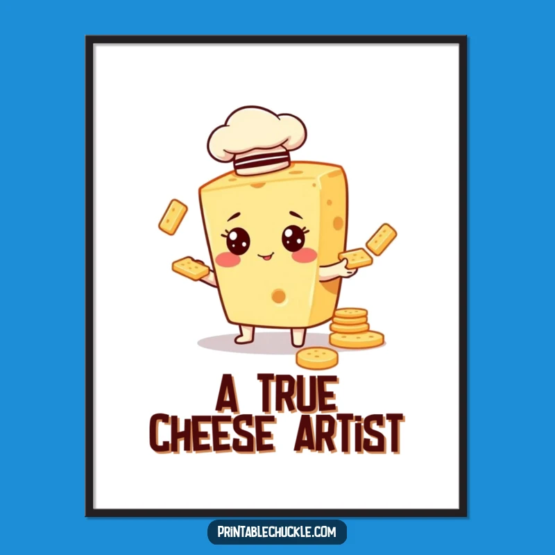 Funny Cheese Chef Digital Art: Instant Culinary Laughs for Walls