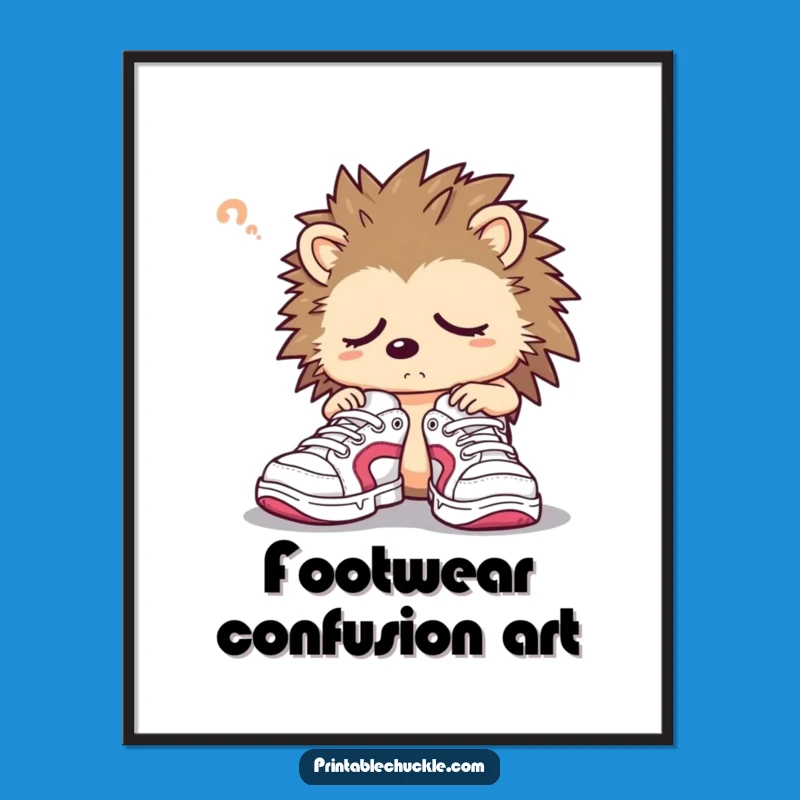 Funny Hedgehog Sneaker Digital Art Print Instant Sweetness Gift