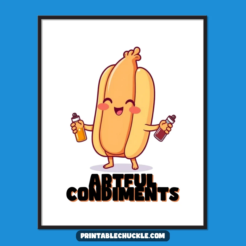 Funny Hot Dog Juggling Digital Art - Instant Hilarious Decor for Your Walls!