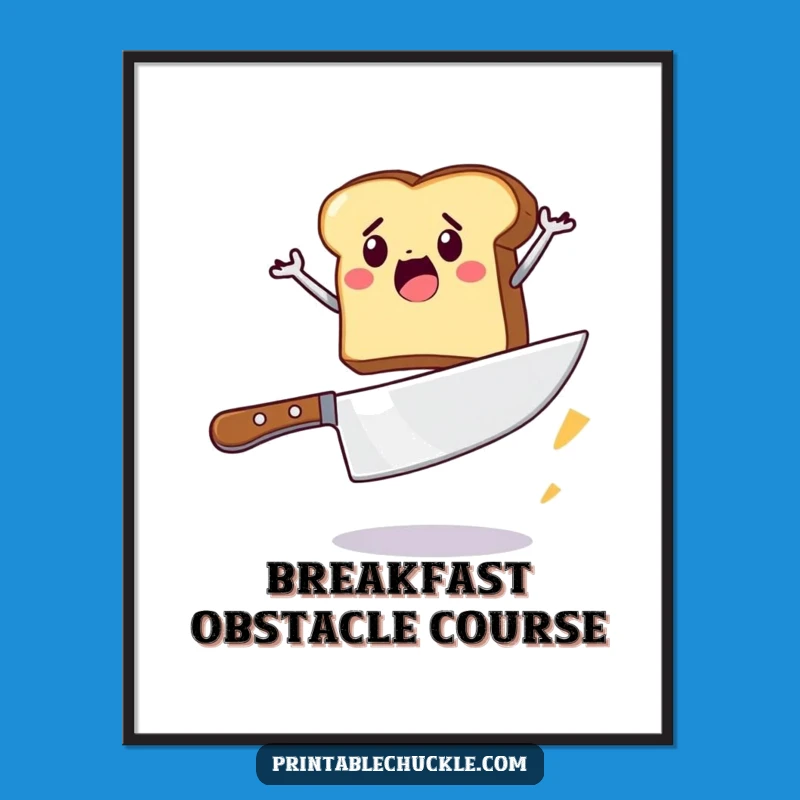 Funny Toast Jump Digital Art: Breakfast Hero Download, Perfect Funny Gift for Walls
