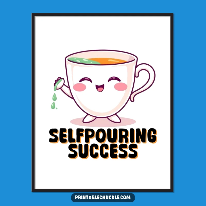 Instant Funny Teacup Digital Art: Brighten Your Space with Humorous Decor