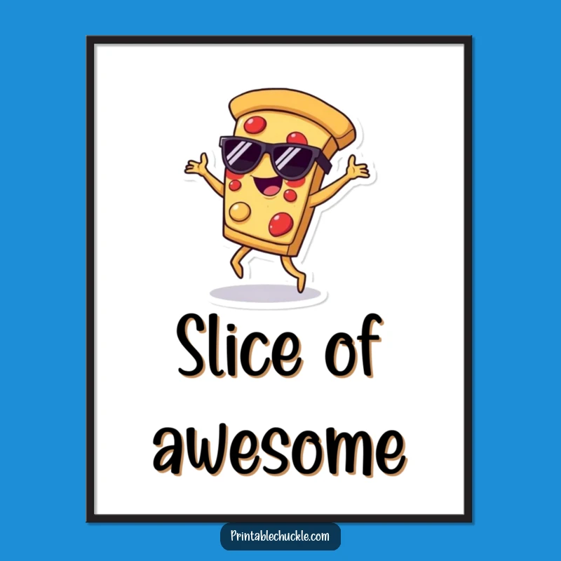 Funny Dancing Pizza Digital Print: Instant Funky Vibes for Walls