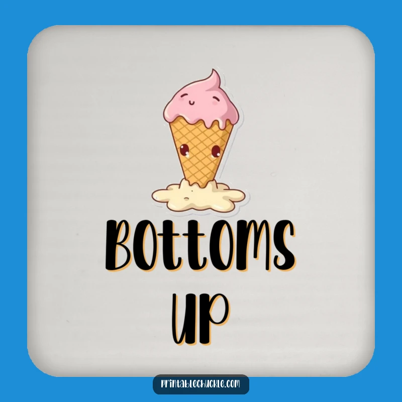Funny Melting Ice Cream Cone Coaster - Dramatic Fall Drink Protector, Perfect Funny Gift
