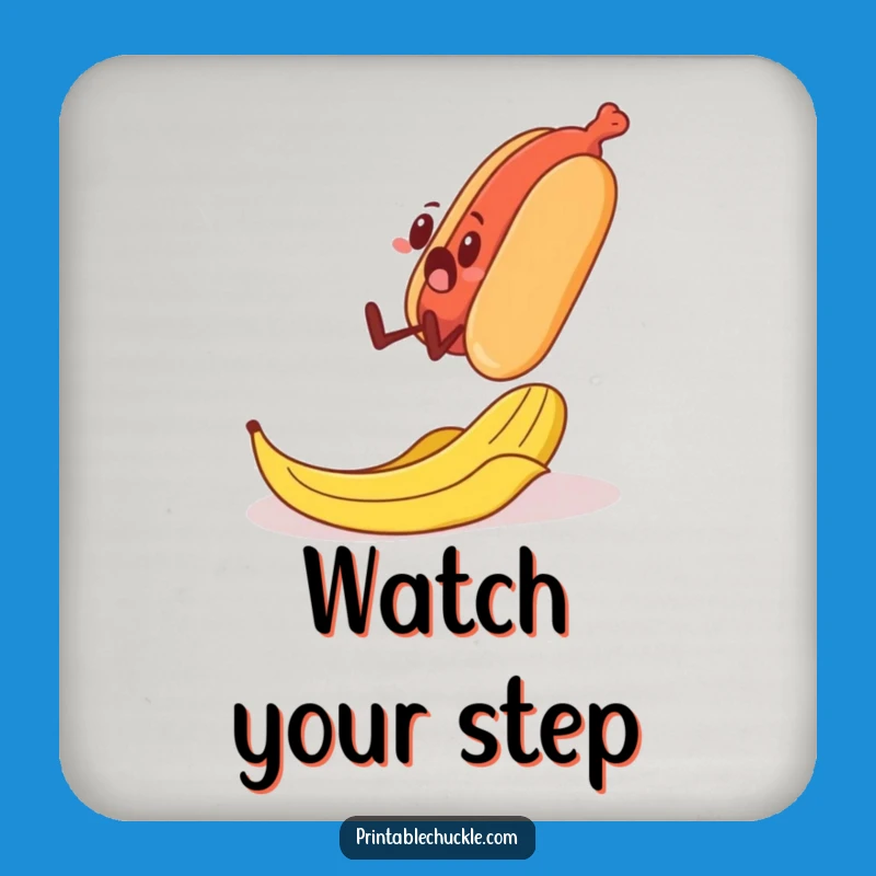 Funny Banana Peel Hot Dog Coaster: Protect Surfaces with Humor