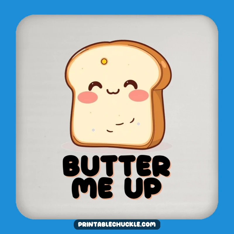 Funny Blushing Bread Butter Coaster: Adorable Protection for Surfaces