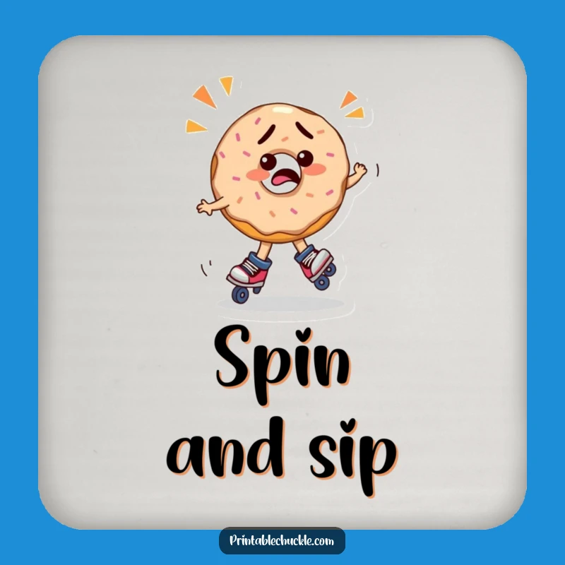 Funny Confused Donut Roller Skating Coaster - Protect Furniture Gift!