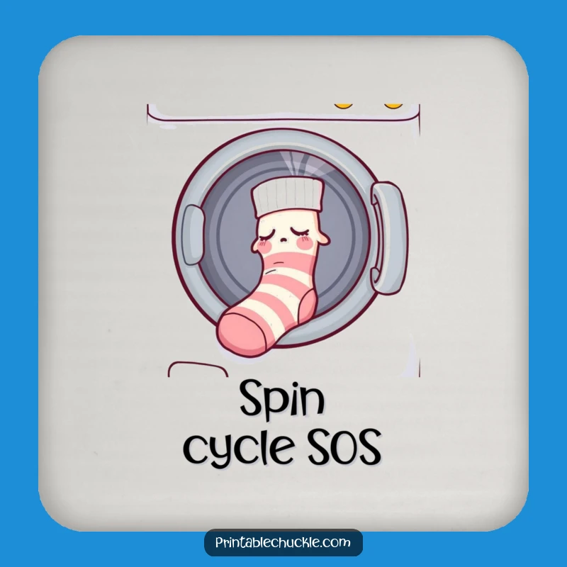Funny Sleepy Sock Dryer Coaster: Protect Surfaces with Humor