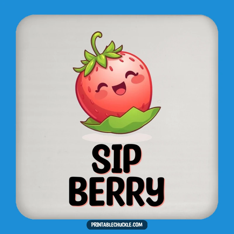 Funny Strawberry Floating Coaster - Protect Surfaces with Cute Charm!