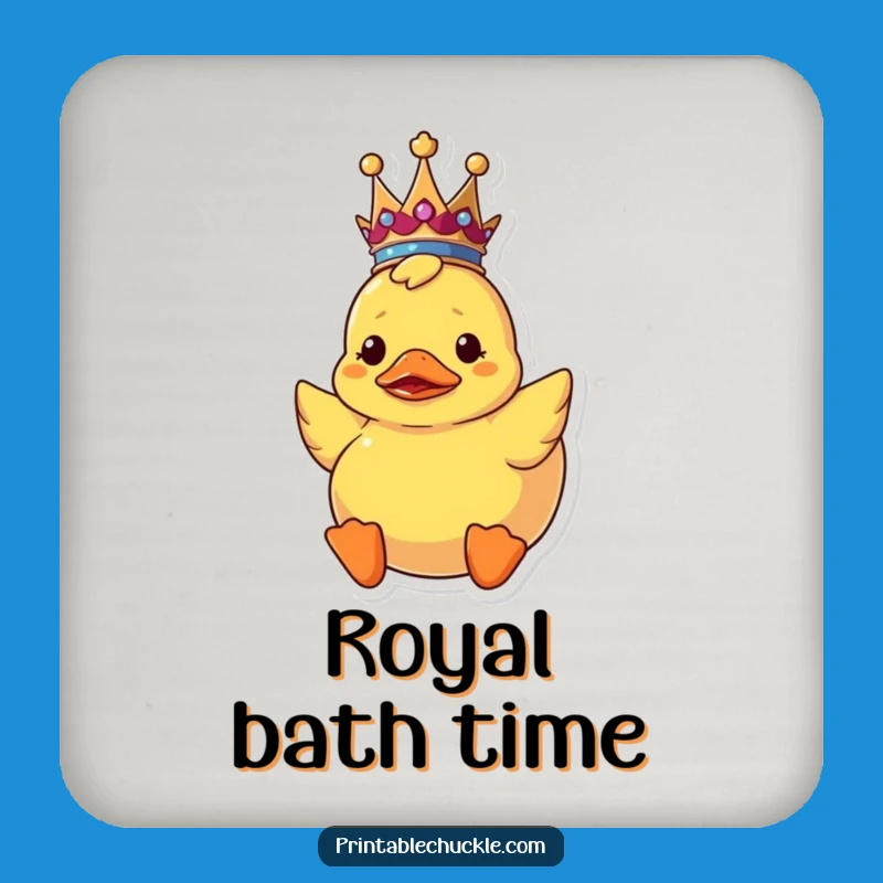 Funny Upside Down Duck Crown Coaster: Royal Confusion Protects Surfaces
