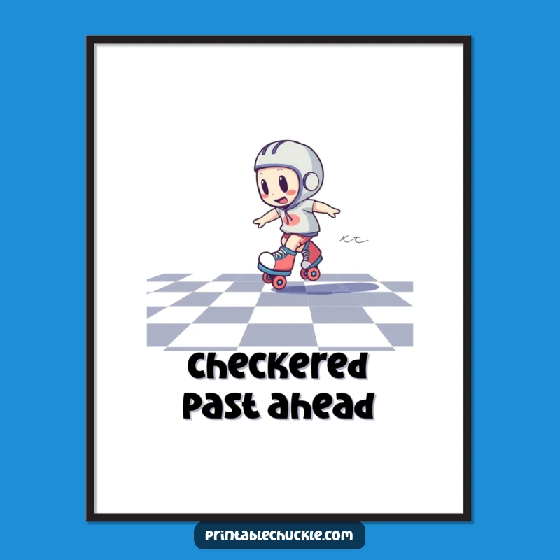 Funny Dizzy Roller Skate Poster: Hilarious Motion Wall Art Gift