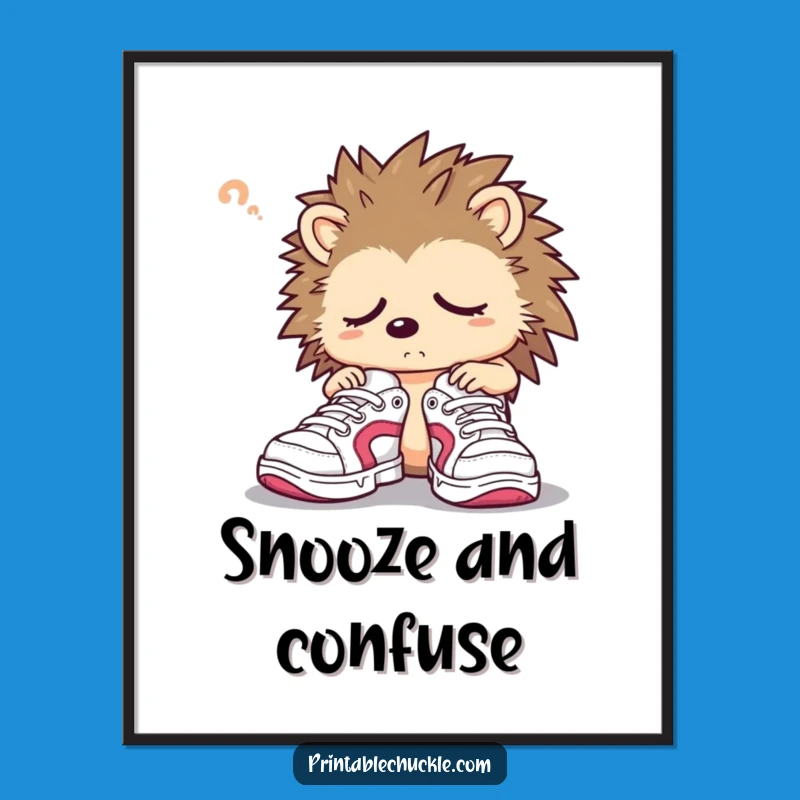 Funny Hedgehog Sneaker Poster A Charming Wall Art Accent Gift