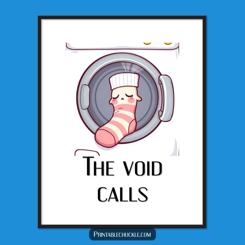 Funny Sleepy Sock Dryer Poster: Wall Art for Laundry Room Laughs